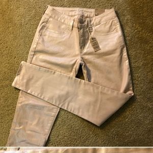 American Eagle metallic jeggings NWT gold jeans pants size 4 unique